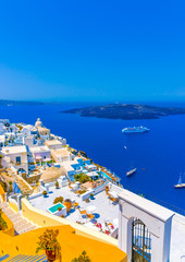 Naklejka premium w Firze, stolicy wyspy Santorini w Grecji