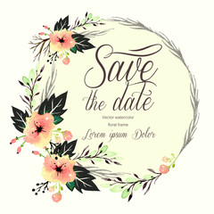 Vector  invitation card with watercolor elements