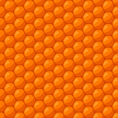 Seamless pattern with bee honeycombs and honey