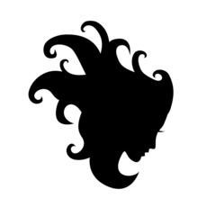 Vector sign girl fast in the wind