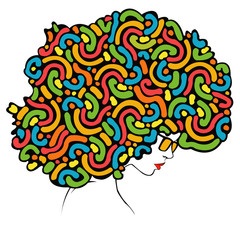 colorful hair - Illustration