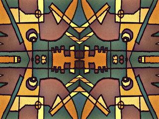 Multicolor Tribal Geometric Pattern