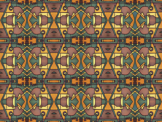 Multicolor Tribal Geometric Seamless Pattern