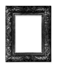 black  picture frame. Isolated on white background