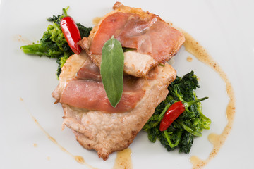 pork loin with vegetables and chili pepper
