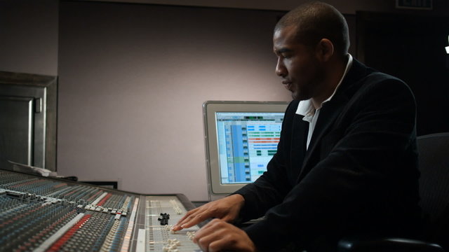 music producer at work