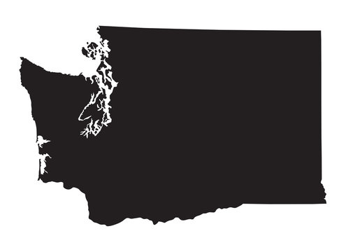 black map of Washington