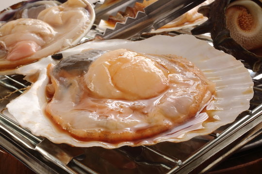 ホタテ　網焼き
