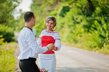 Wedding beautiful couple in traditional dress