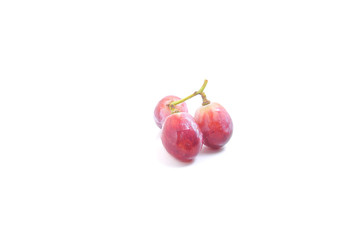 Fresh bunch of red grapes Isolated on white background.