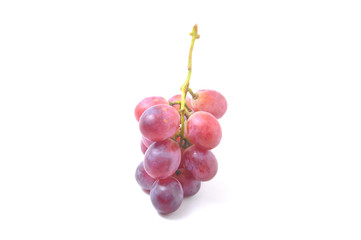 Fresh bunch of red grapes Isolated on white background.
