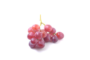 Fresh bunch of red grapes Isolated on white background.