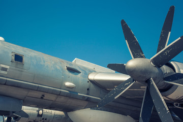 Engine of an old airplane