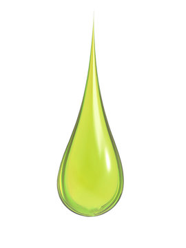 Drop of olive oil white background