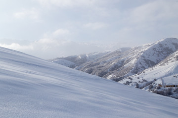 Obraz premium snowy mountains in Kazakhstan
