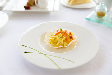 close up of restaurant dish on table
