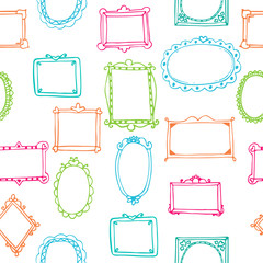 Seamless pattern with colorful frames