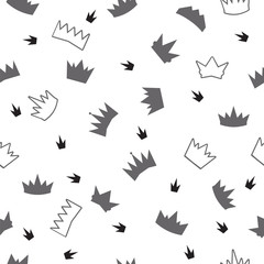 Seamless pattern with crown symbol