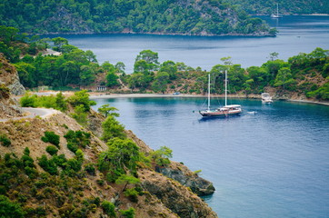 Obraz premium Island in the ocean. Bay Sea coastline