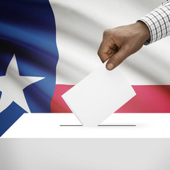Ballot box with US state flag on background series - Texas
