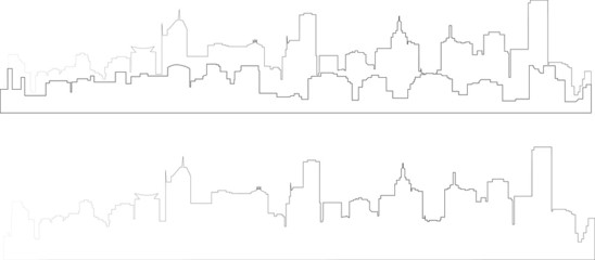 Fototapeta premium silhouette of city in transparent interpretation part 6