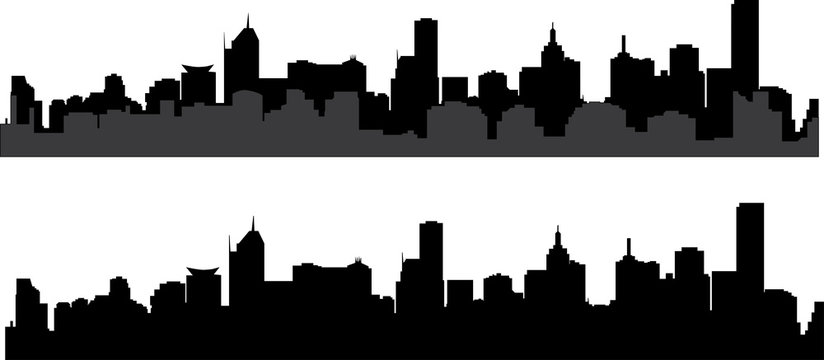 silhouette of city in black interpretation part 7