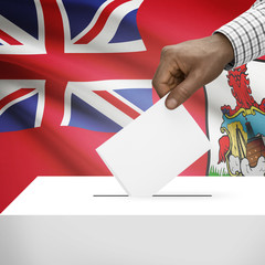 Ballot box with national flag on background series - Bermuda