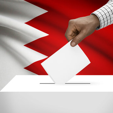 Ballot box with national flag on background series - Bahrain