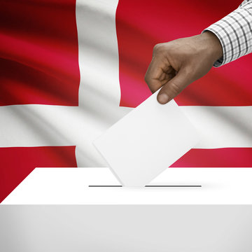 Ballot box with national flag on background series - Denmark
