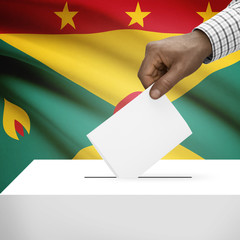 Fototapeta premium Ballot box with national flag - Grenada