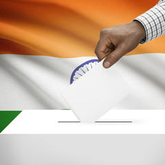 Ballot box with national flag - India