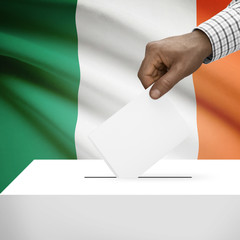 Ballot box with national flag on background series - Ireland