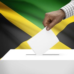 Ballot box with national flag on background series - Jamaica