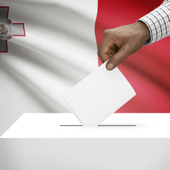 Ballot box with national flag on background series - Malta
