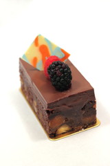  chocolate brownie cake with fresh fruit