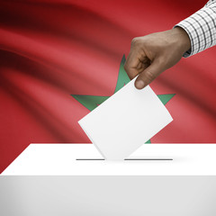 Ballot box with national flag on background series - Morocco