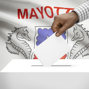 Ballot box with national flag - Department of Mayotte