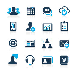 Icons set for Business technology network Azure Series