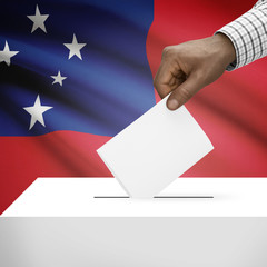 Ballot box with national flag - Samoa