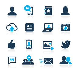 Icons Set for social communications Azure Series