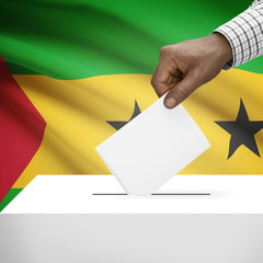 Ballot box with national flag series - Sao Tome and Principe
