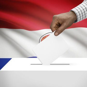 Ballot box with national flag on background series - Paraguay