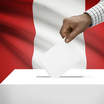 Ballot box with national flag on background series - Peru