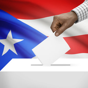 Ballot box with national flag series - Puerto Rico