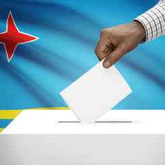Ballot box with national flag on background series - Aruba