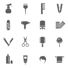 Set of hairdresser icons
