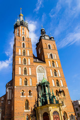 Fototapeta na wymiar Mariacki Church, Krakow, Poland, Europe