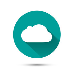 White cloud icon on green background with shadow