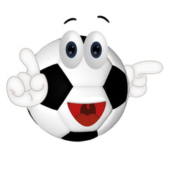 Funny football ball cartoon comic illustration