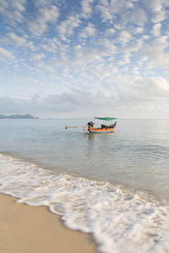 Fishing boat at Thong Ching beach, Khanom, Nakornsrithammarat, T